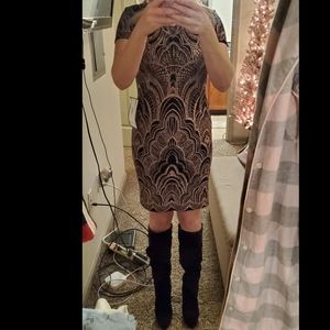 Black & Rose Gold Fitted Dress